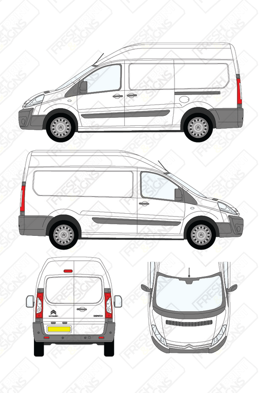 Van Graphics - Citroen | Dispatch | 2007-2016 | Long Wheelbase (L2) | High Roof (H2) | Panelled Rear Doors