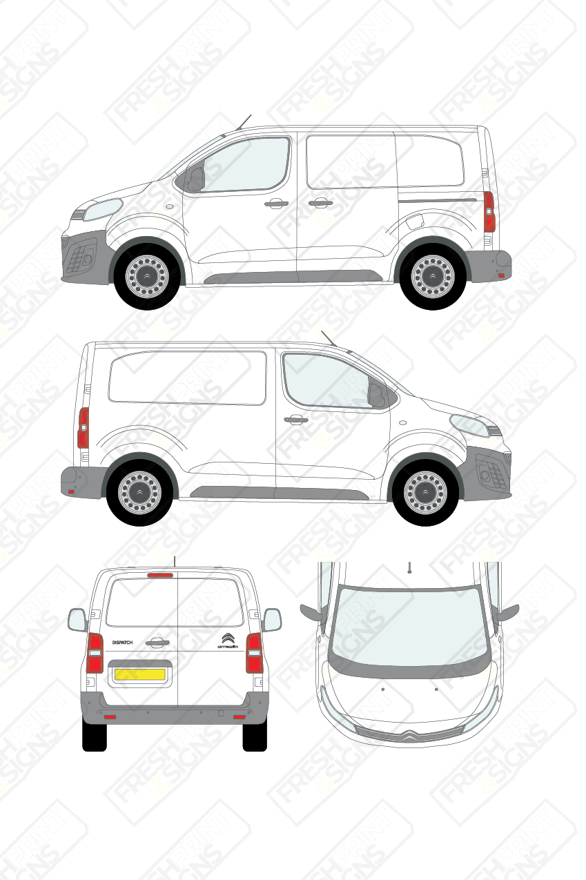 Van Graphics - Citroen | Dispatch | 2016-2024 | Short Wheelbase (L1) | Panelled Rear Doors