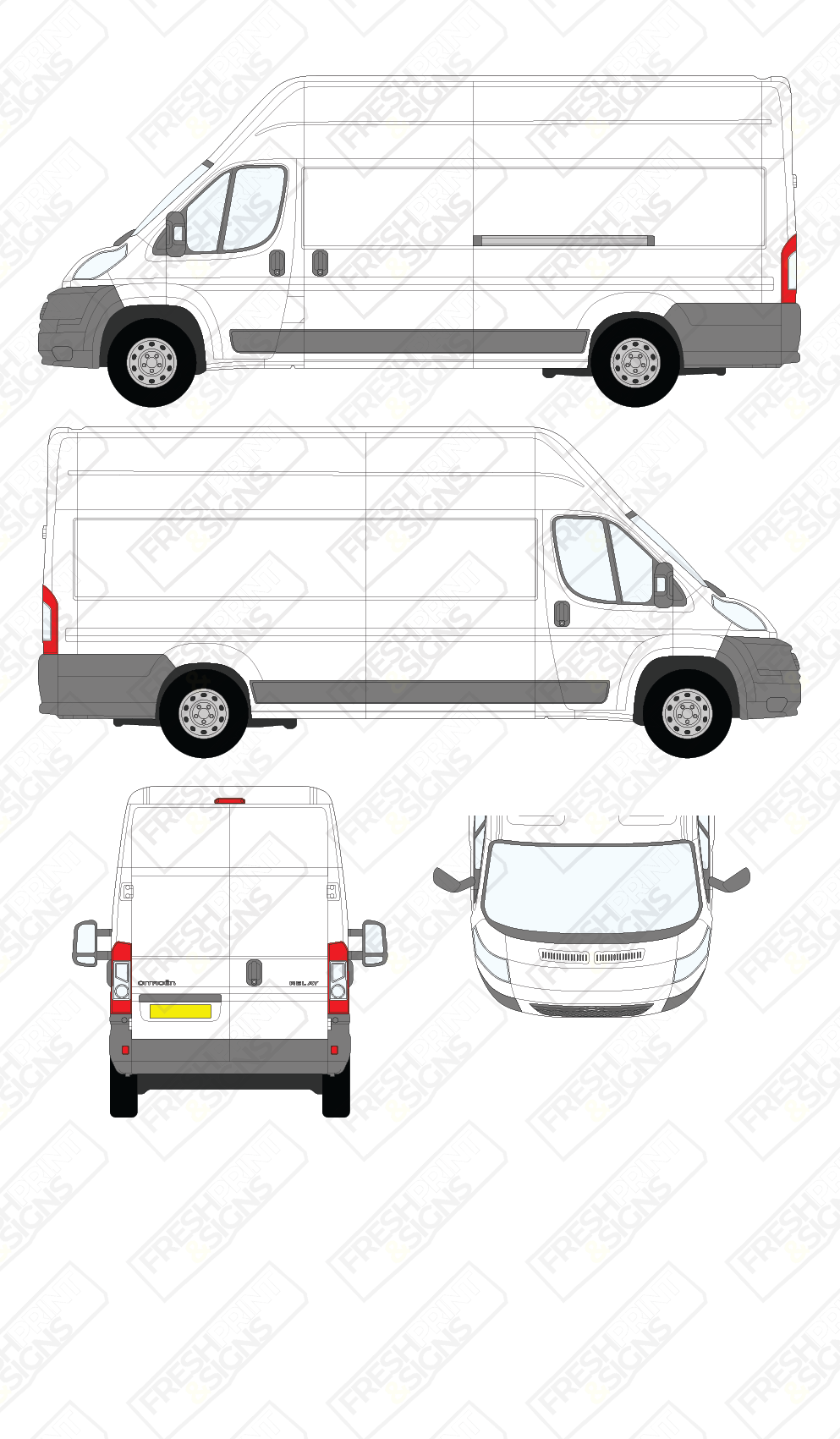 Van Graphics - Citroen | Relay | 2006-2014 | Extra-Long Wheelbase (L4) | High Roof (H3) | Panelled Rear Doors