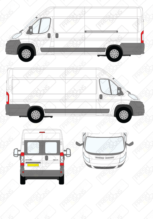 Van Graphics - Citroen | Relay | 2006-2014 | Extra-Long Wheelbase (L4) | Medium Roof (H2) | With Rear Windows