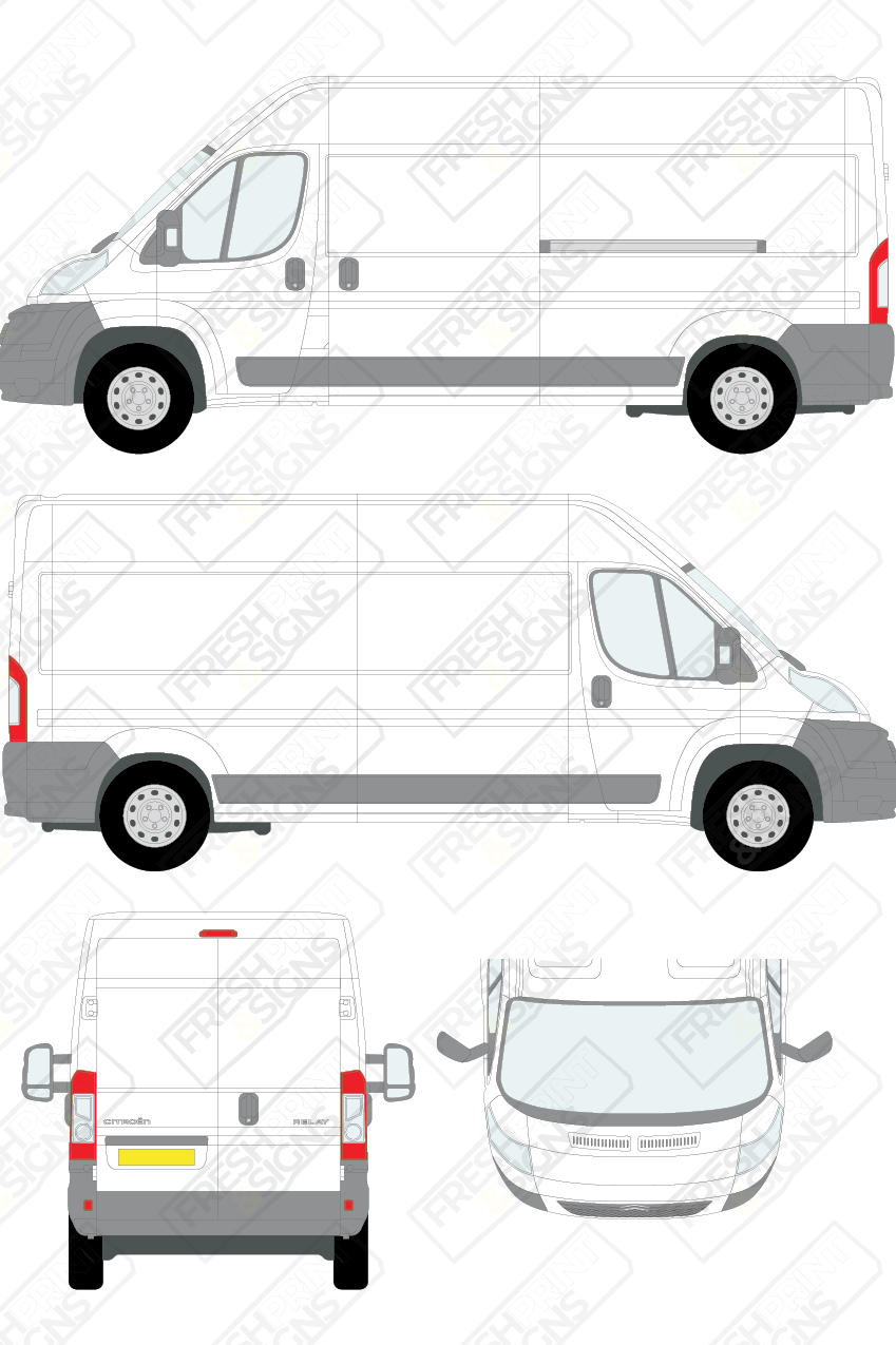 Van Graphics - Citroen | Relay | 2006-2014 | Long Wheelbase (L3) | Medium Roof (H2) | Panelled Rear Doors
