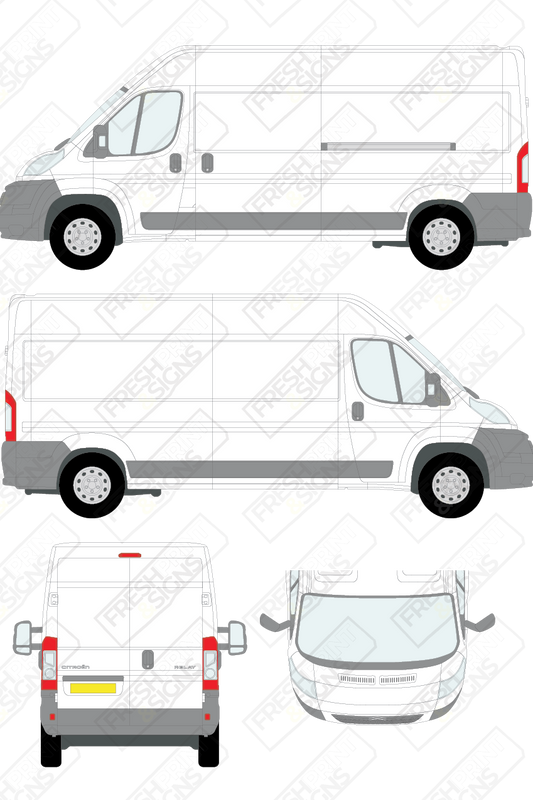 Van Graphics - Citroen | Relay | 2006-2014 | Long Wheelbase (L3) | Medium Roof (H2) | Panelled Rear Doors