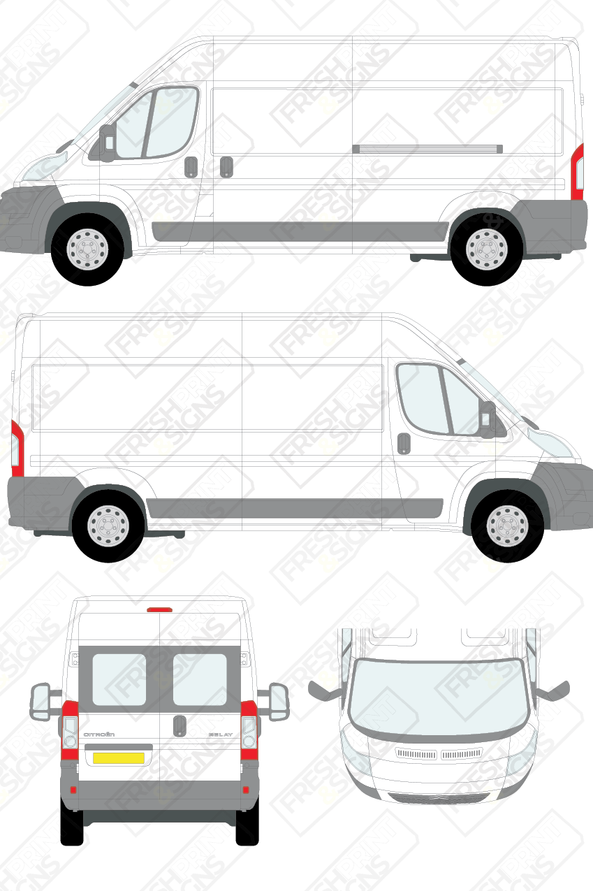 Van Graphics - Citroen | Relay | 2006-2014 | Long Wheelbase (L3) | Medium Roof (H2) | With Rear Windows