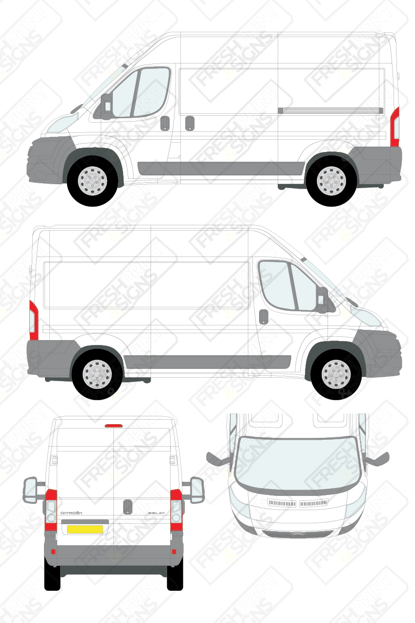 Van Graphics - Citroen | Relay | 2006-2014 | Medium Wheelbase (L2) | Medium Roof (H2) | Panelled Rear Doors