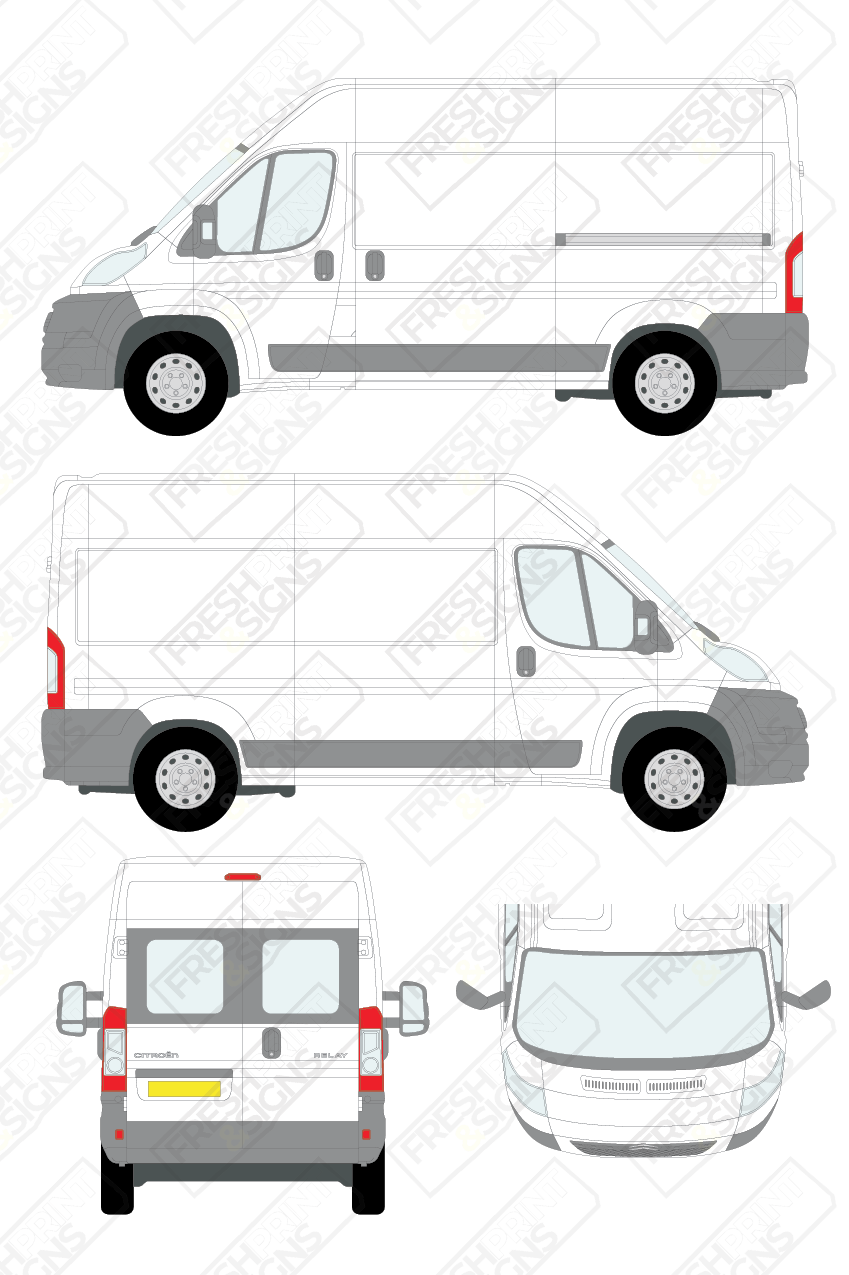Van Graphics - Citroen | Relay | 2006-2014 | Medium Wheelbase (L2) | Medium Roof (H2) | With Rear Windows
