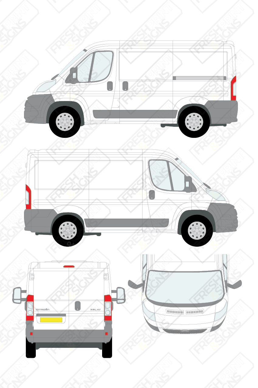 Van Graphics - Citroen | Relay | 2006-2014 | Short Wheelbase (L1) | Low Roof (H1) | Panelled Rear Doors