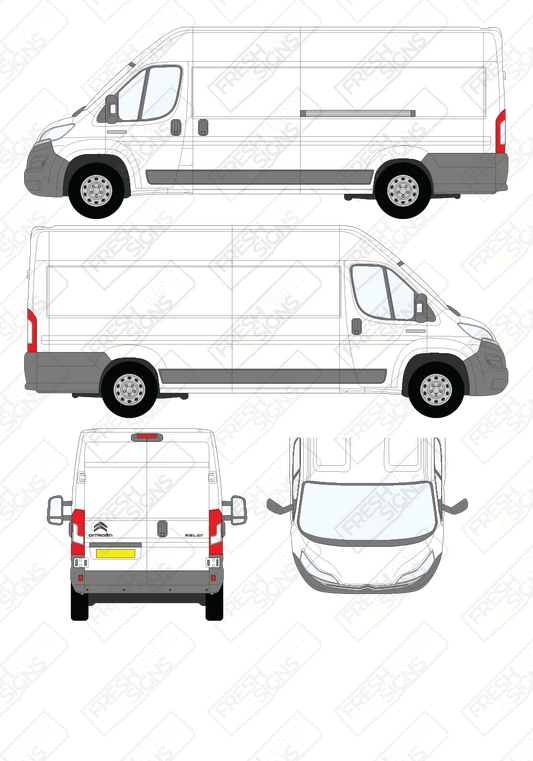 Van Graphics - Citroen | Relay | 2014-2025 | Extra-Long Wheelbase (L4) | Medium Roof (H2) | Panelled Rear Doors