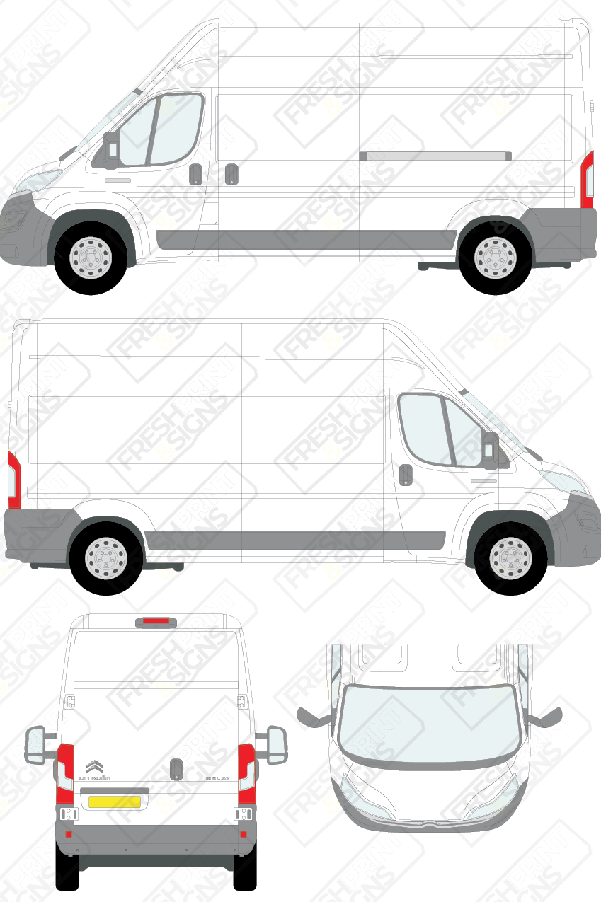 Van Graphics - Citroen | Relay | 2014-2025 | Long Wheelbase (L3) | High Roof (H3) | Panelled Rear Doors