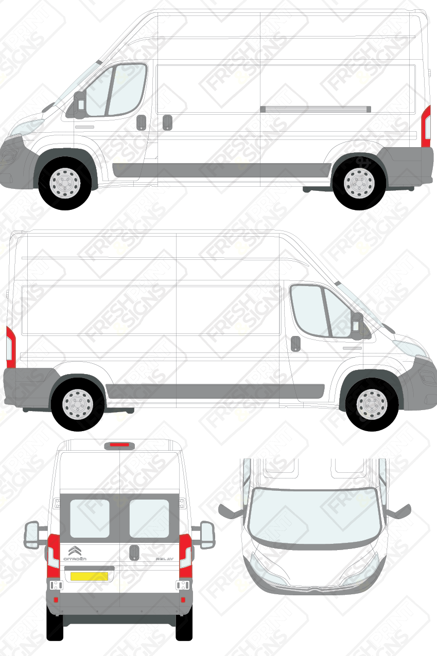 Van Graphics - Citroen | Relay | 2014-2025 | Long Wheelbase (L3) | High Roof (H3) | With Rear Windows