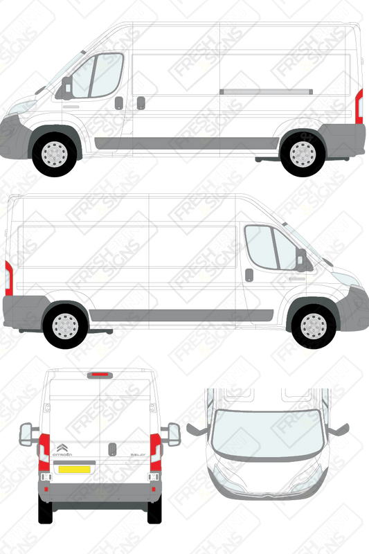 Van Graphics - Citroen | Relay | 2014-2025 | Long Wheelbase (L3) | Medium Roof (H2) |  Panelled Rear Doors