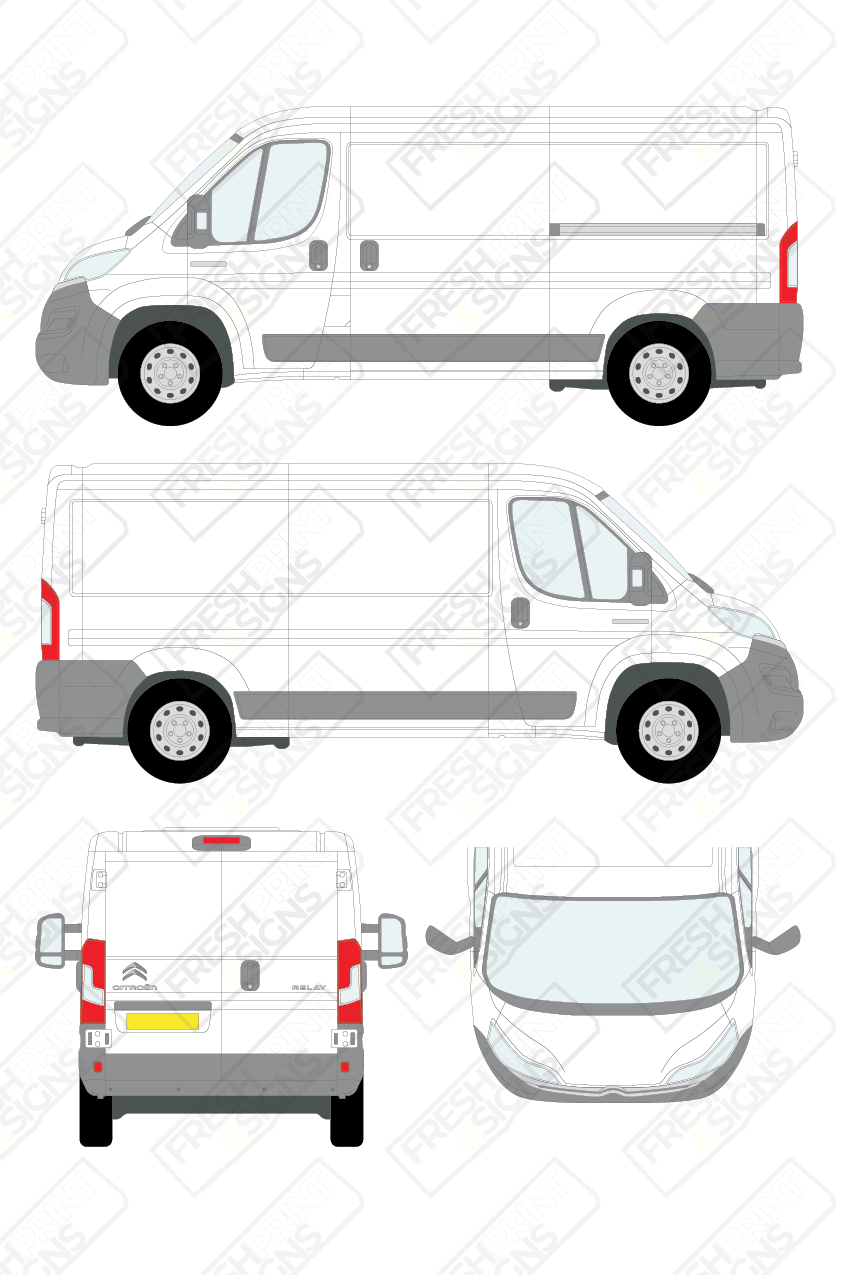 Van Graphics - Citroen | Relay | 2014-2025 | Medium Wheelbase (L2) | Low Roof (H1) | Panelled Rear Doors
