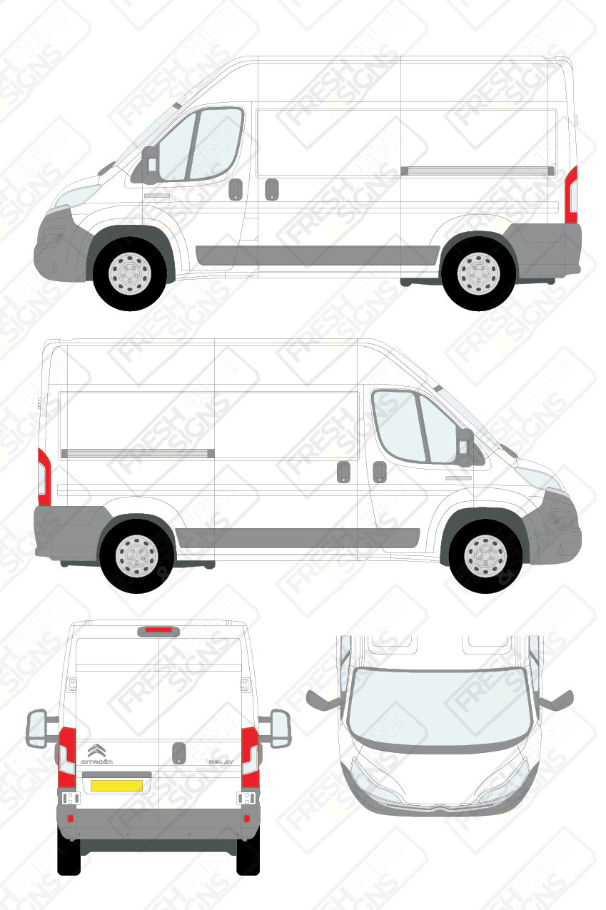 Van Graphics - Citroen | Relay | 2014-2025 | Medium Wheelbase (L2) | Medium Roof (H2) | Panelled Rear Doors