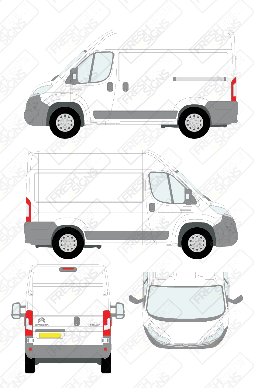 Van Graphics - Citroen | Relay | 2014-2025 | Short Wheelbase (L1) | Medium Roof (H2) | Panelled Rear Doors