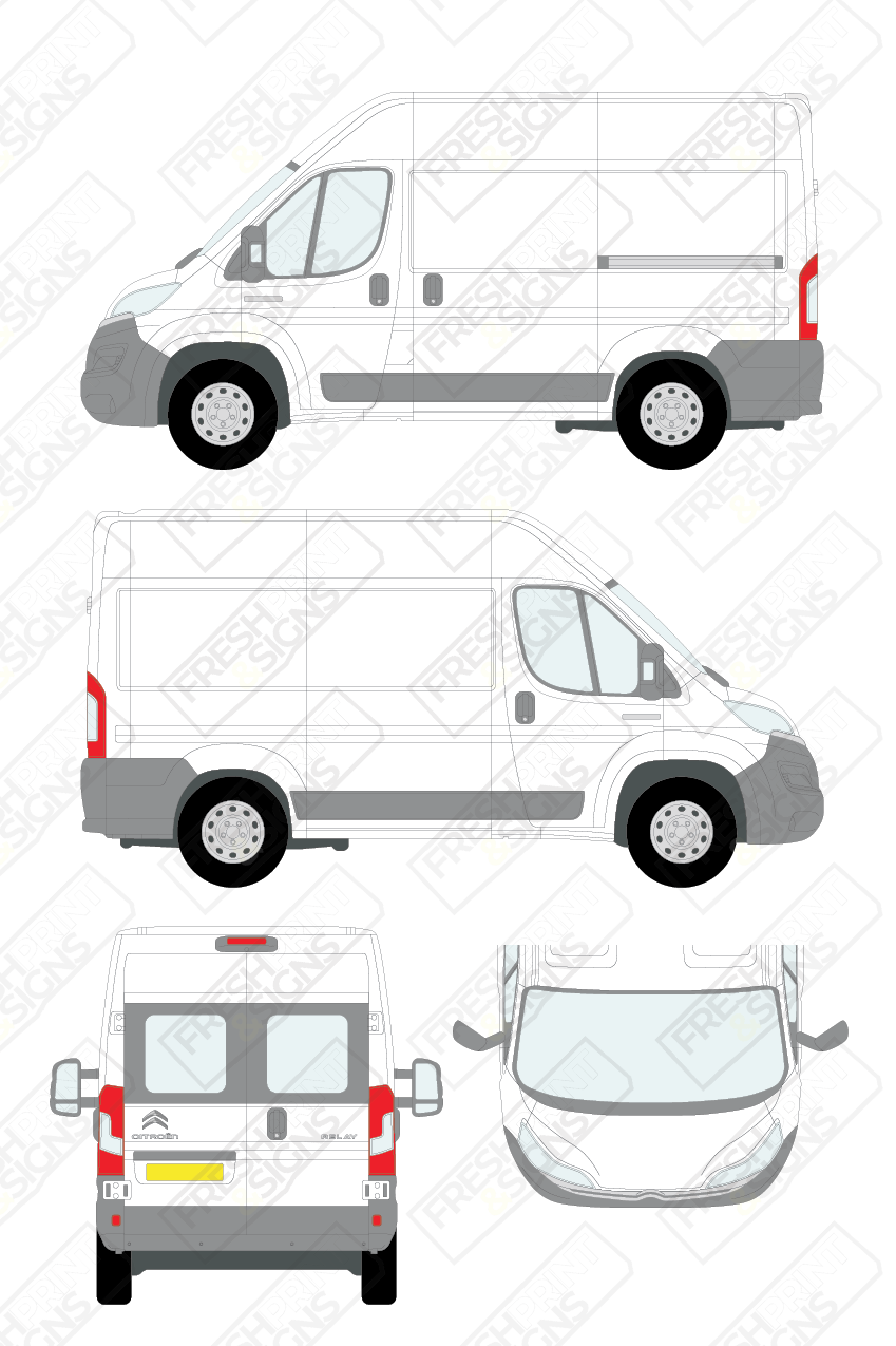 Van Graphics - Citroen | Relay | 2014-2025 | Short Wheelbase (L1) | Medium Roof (H2) | With Rear Windows