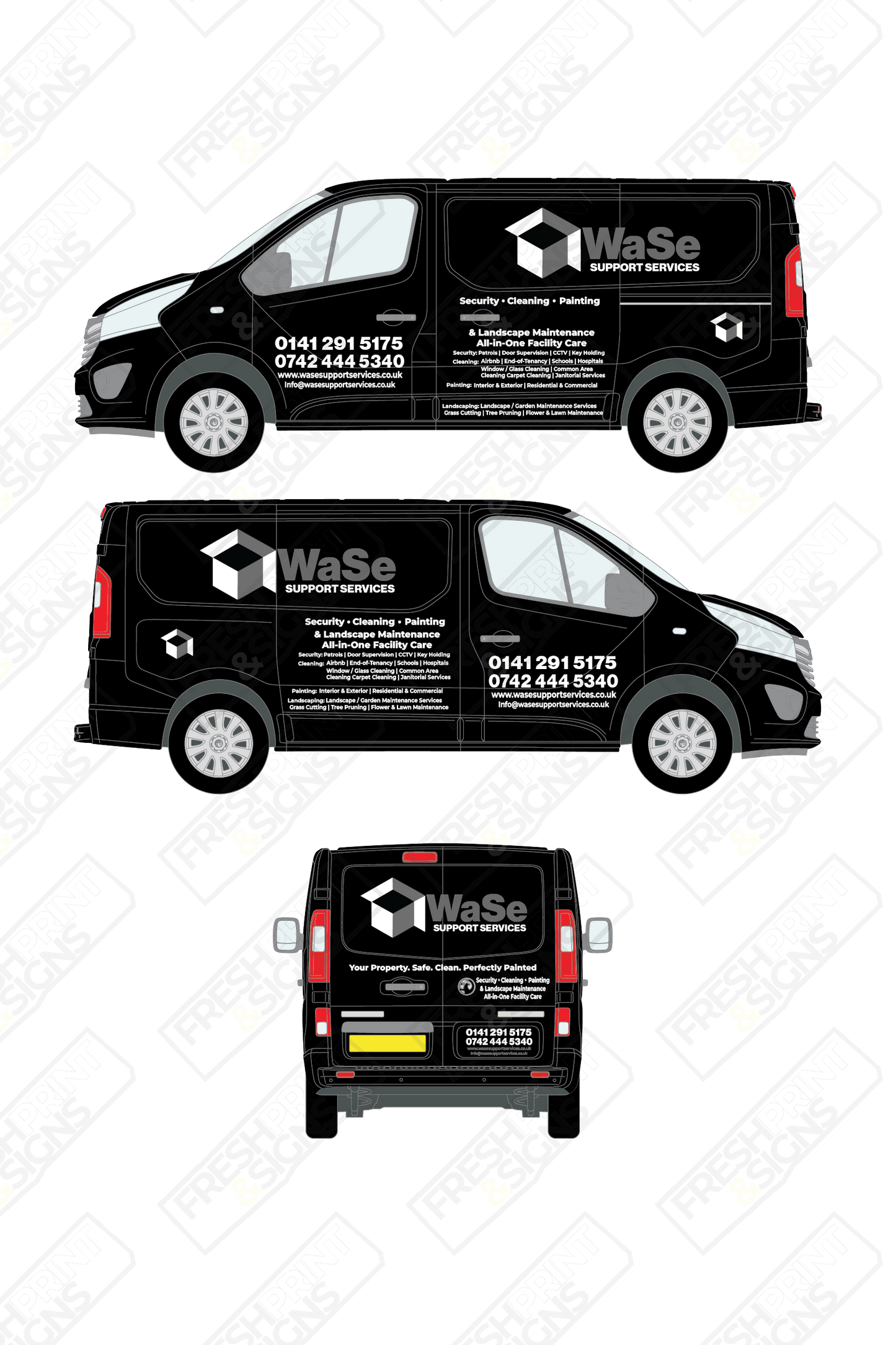 Van Graphics - Eseosa Akpojumor - Wase Support Services - Vauxhall Vivaro L1, H1 2014-2019 + Matte Lamination
