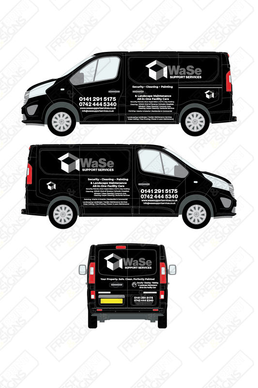 Van Graphics - Eseosa Akpojumor - Wase Support Services - Vauxhall Vivaro L1, H1 2014-2019 + Matte Lamination