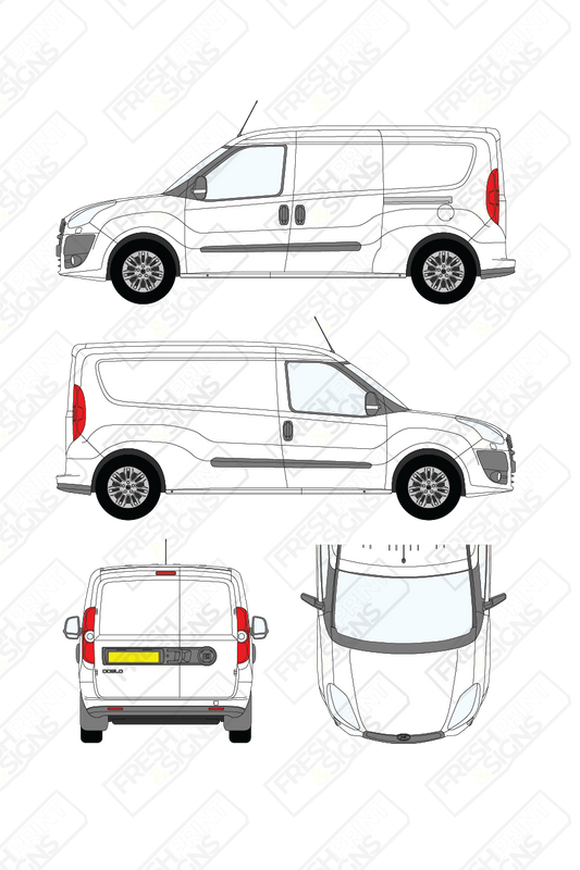 Van Graphics - Fiat | Doblo Cargo | 2010-2015 | Long Wheelbase (L2) | Low Roof (H1) | Panelled Rear Doors