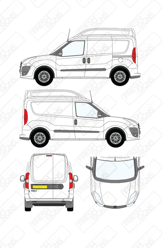 Van Graphics - Fiat | Doblo Cargo | 2010-2015 | Short Wheelbase (L1) | High Roof (H2) | Panelled Rear Doors