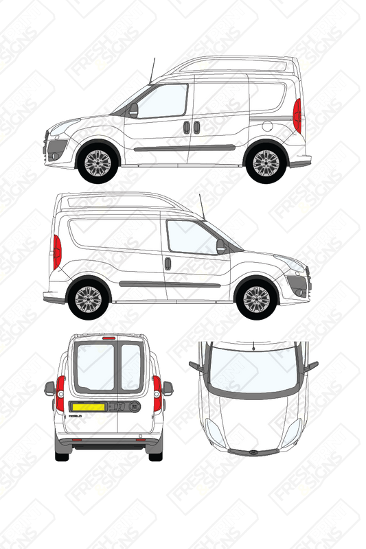 Van Graphics - Fiat | Doblo Cargo | 2010-2015 | Short Wheelbase (L1) | High Roof (H2) | With Rear Windows