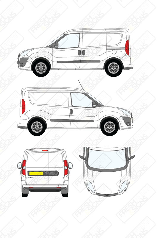Van Graphics - Fiat | Doblo Cargo | 2010-2015 | Short Wheelbase (L1) | Low Roof (H1) | Panelled Rear Doors