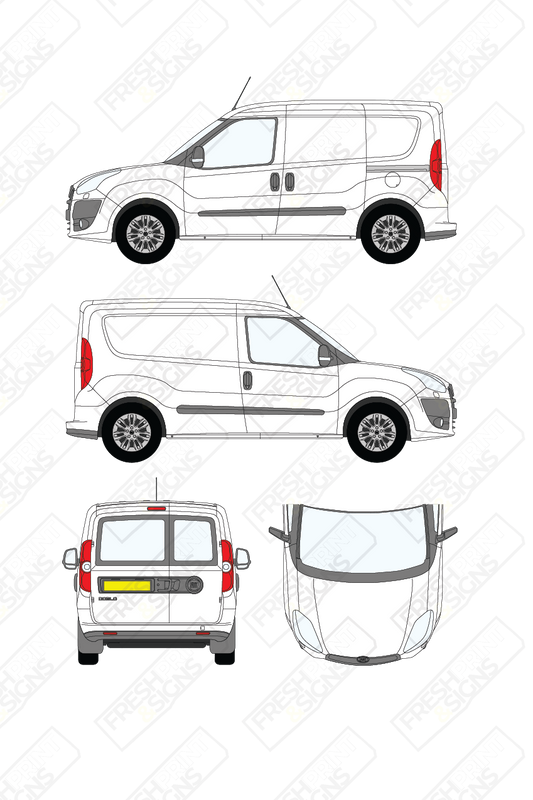 Van Graphics - Fiat | Doblo Cargo | 2010-2015 | Short Wheelbase (L1) | Low Roof (H1) | With Rear Windows