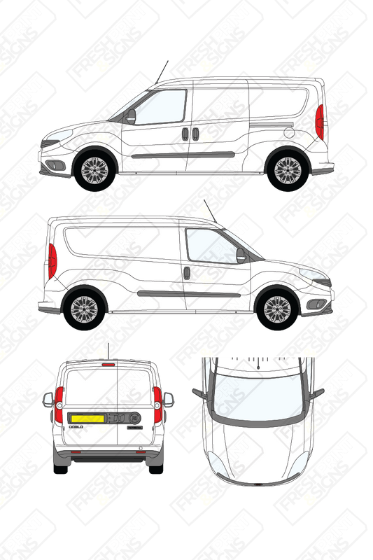 Van Graphics - Fiat | Doblo Cargo | 2015-2022 | Medium Wheelbase (L2) | Low Roof (H1) | Panelled Rear Doors