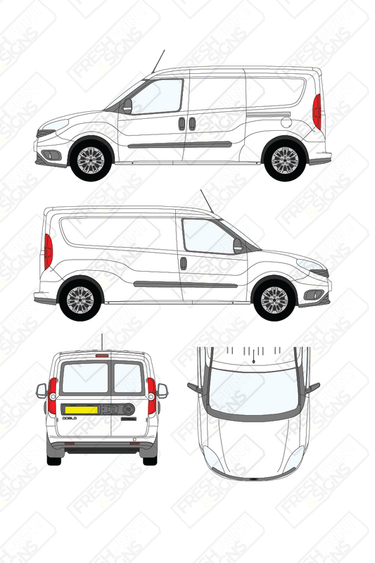 Van Graphics - Fiat | Doblo Cargo | 2015-2022 | Medium Wheelbase (L2) | Low Roof (H1) | With Rear Windows