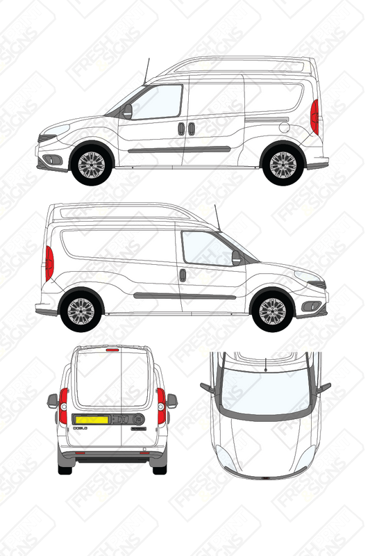Van Graphics - Fiat | Doblo Cargo | 2015-2022 | Medium Wheelbase (L2) | Medium Roof (H2) | Panelled Rear Doors