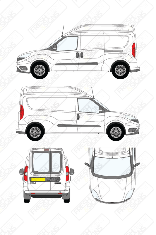 Van Graphics - Fiat | Doblo Cargo | 2015-2022 | Medium Wheelbase (L2) | Medium Roof (H2) | With Rear Windows