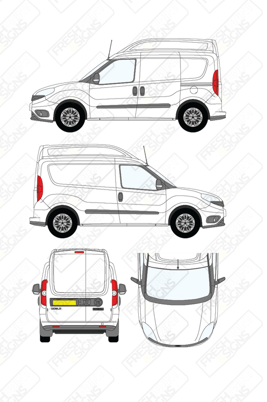 Van Graphics - Fiat | Doblo Cargo | 2015-2022 | Short Wheelbase (L1) | Medium Roof (H2) | Panelled Rear Doors