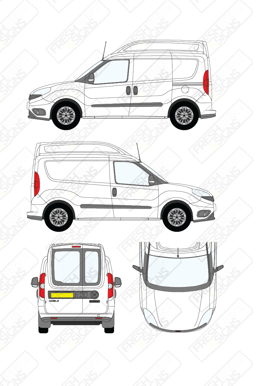 Van Graphics - Fiat | Doblo Cargo | 2015-2022 | Short Wheelbase (L1) | Medium Roof (H2) | With Rear Windows