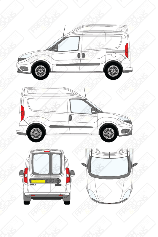 Van Graphics - Fiat | Doblo Cargo | 2015-2022 | Short Wheelbase (L1) | Medium Roof (H2) | With Rear Windows