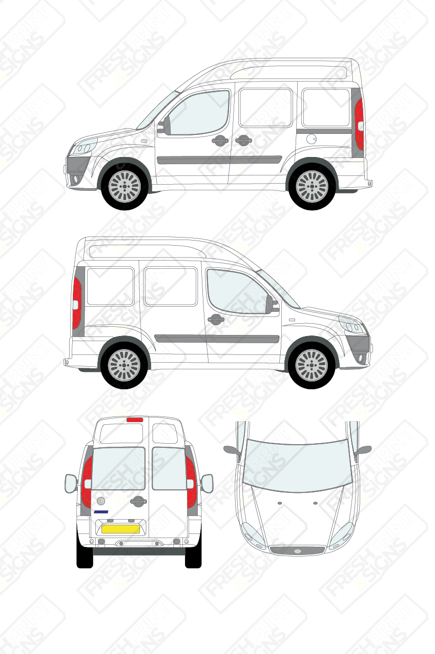 Van Graphics - Fiat | Doblo | 2006-2010 | High Roof (H2) | With Rear Windows