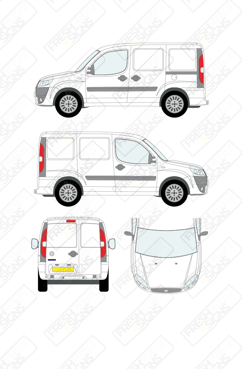 Van Graphics - Fiat | Doblo | 2006-2010 | Low Roof (H1) | Panelled Rear Doors