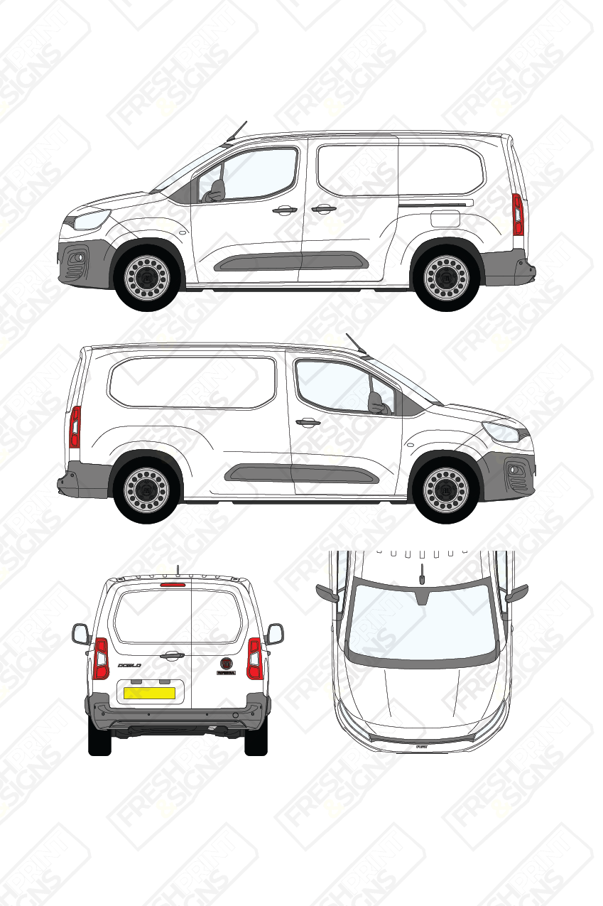 Van Graphics - Fiat | Doblo | 2022-2024 | Long Wheelbase (L2) | Panelled Rear Doors