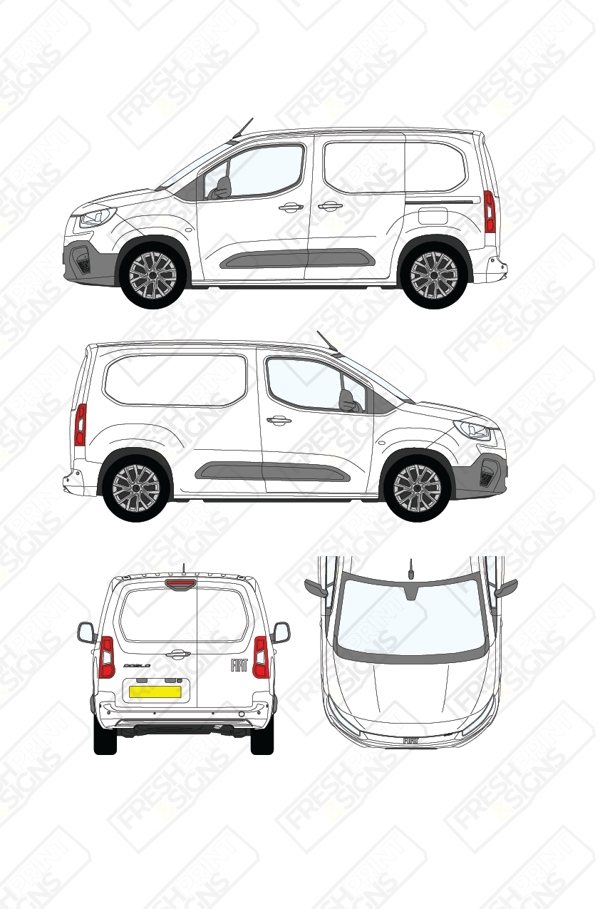 Van Graphics - Fiat | Doblo | 2024-2025 | Short Wheelbase (L1) | Panelled Rear Doors