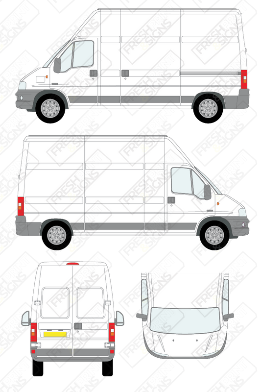 Van Graphics - Fiat | Ducato | 2002-2006 | Long Wheelbase (L3) | Extra-High Roof (H3) | Panelled Rear Doors