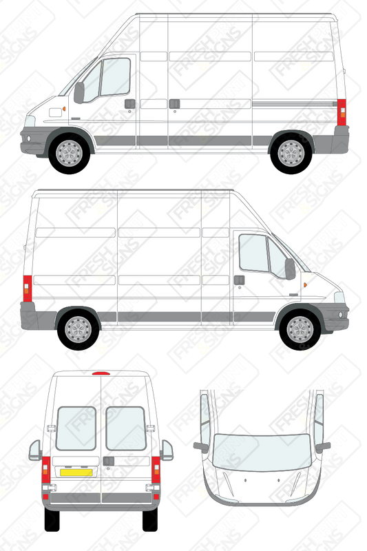 Van Graphics - Fiat | Ducato | 2002-2006 | Long Wheelbase (L3) | Extra-High Roof (H3) | With Rear Windows