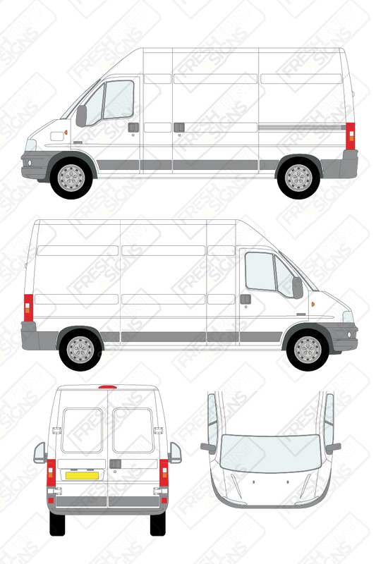 Van Graphics - Fiat | Ducato | 2002-2006 | Long Wheelbase (L3) | High Roof (H2) | Panelled Rear Doors