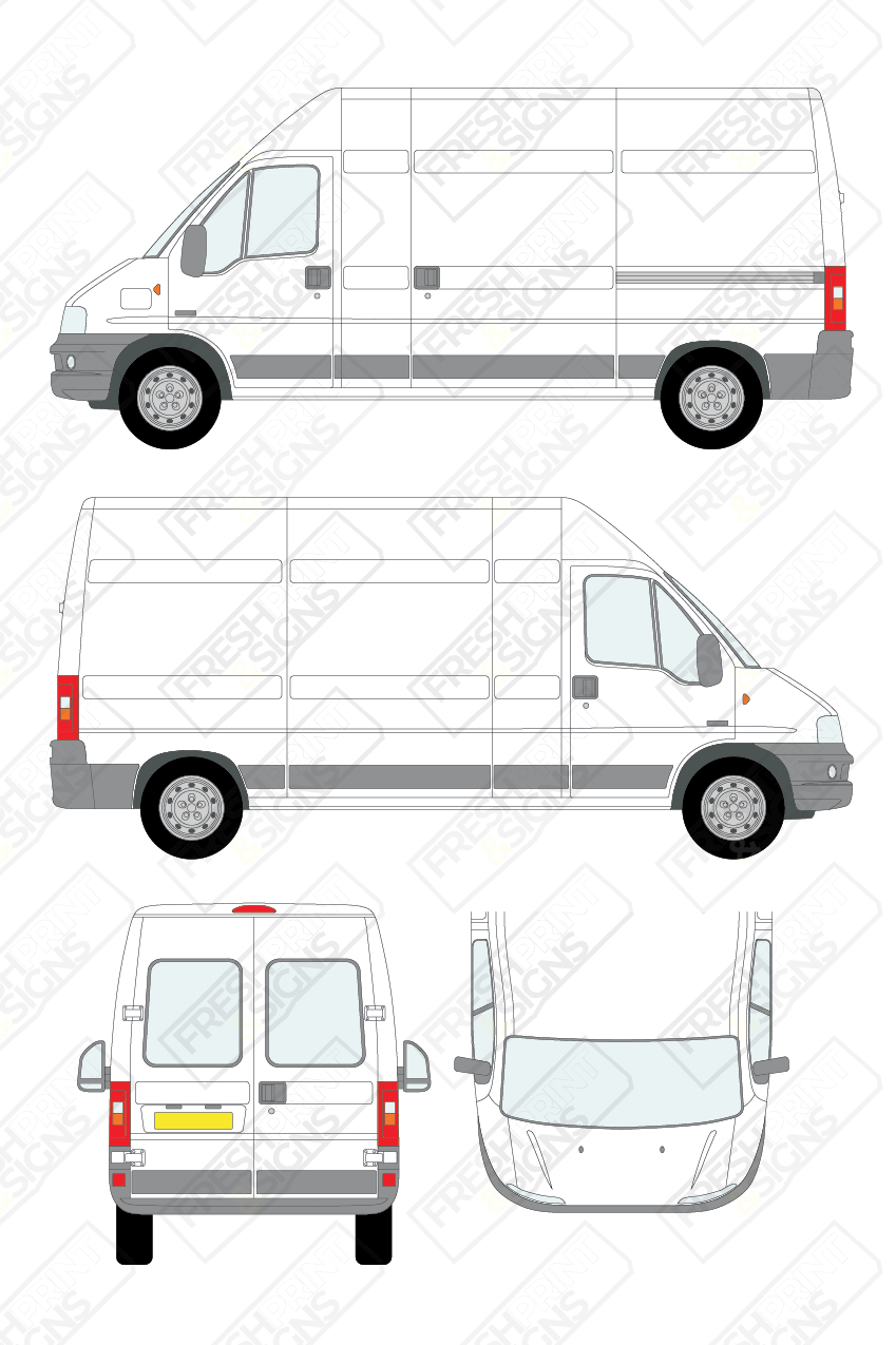 Van Graphics - Fiat | Ducato | 2002-2006 | Long Wheelbase (L3) | High Roof (H2) | With Rear Windows