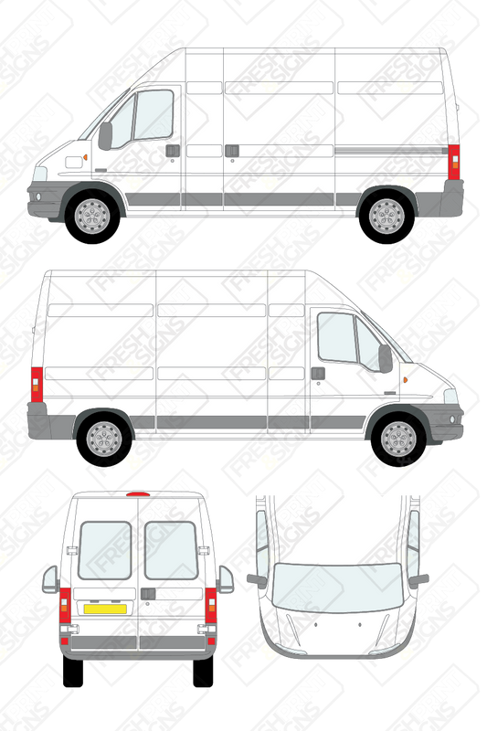Van Graphics - Fiat | Ducato | 2002-2006 | Long Wheelbase (L3) | High Roof (H2) | With Rear Windows