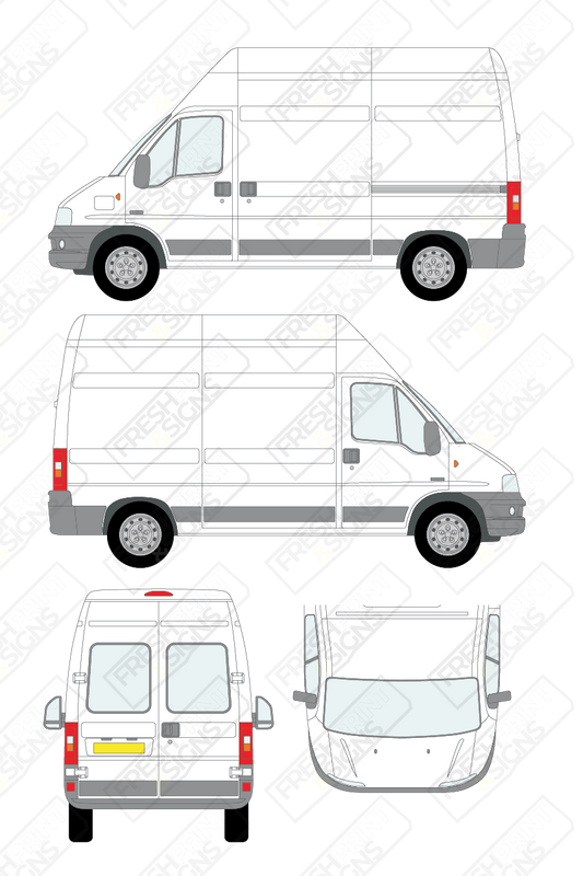 Van Graphics - Fiat | Ducato | 2002-2006 | Medium Wheelbase (L2) | Extra-High Roof (H3) | With Rear Windows