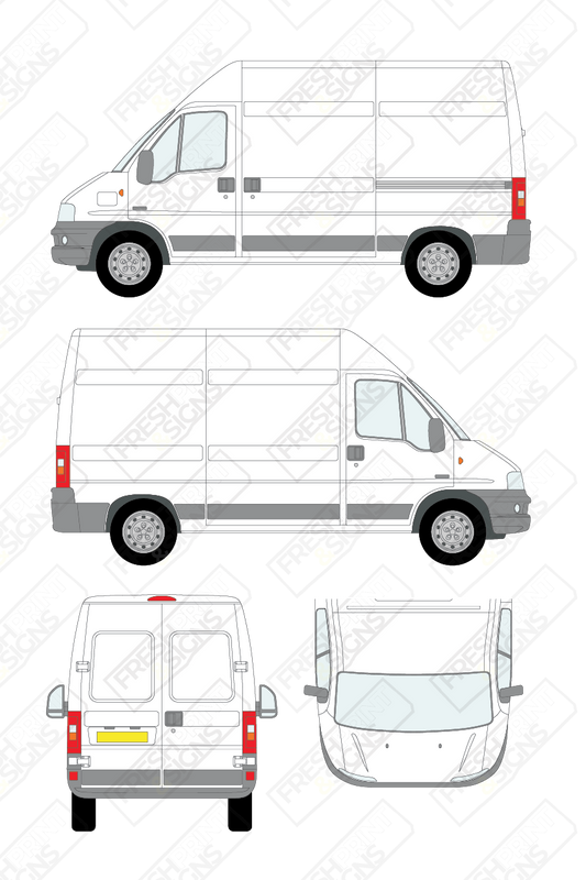 Van Graphics - Fiat | Ducato | 2002-2006 | Medium Wheelbase (L2) | High Roof (H2) | Panelled Rear Doors