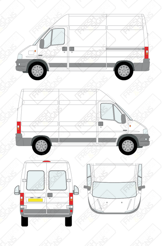 Van Graphics - Fiat | Ducato | 2002-2006 | Medium Wheelbase (L2) | High Roof (H2) | With Rear Windows