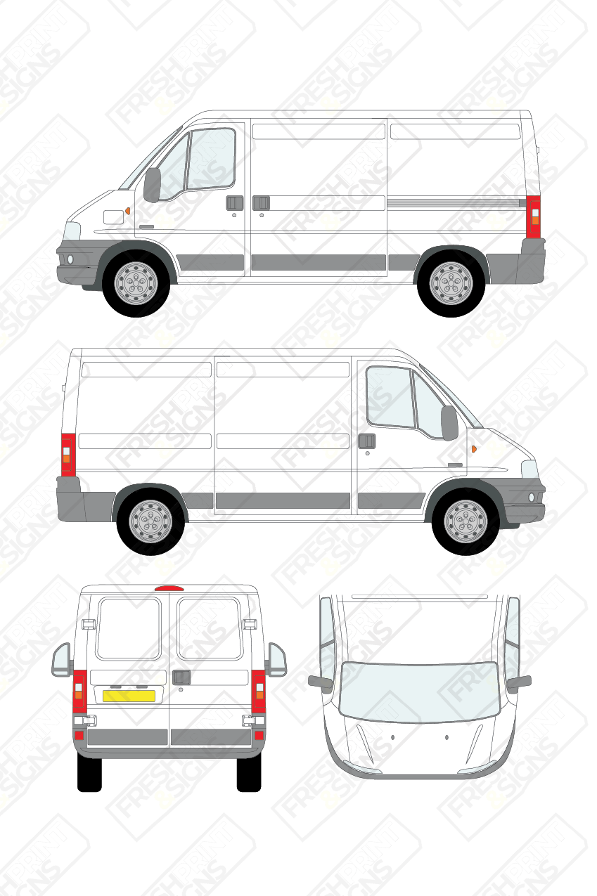 Van Graphics - Fiat | Ducato | 2002-2006 | Medium Wheelbase (L2) | Low Roof (H1) | Panelled Rear Doors