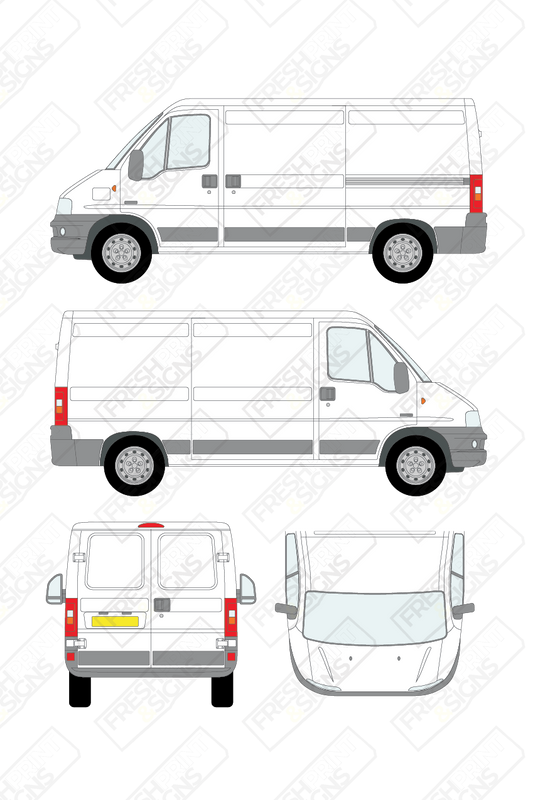 Van Graphics - Fiat | Ducato | 2002-2006 | Medium Wheelbase (L2) | Low Roof (H1) | Panelled Rear Doors