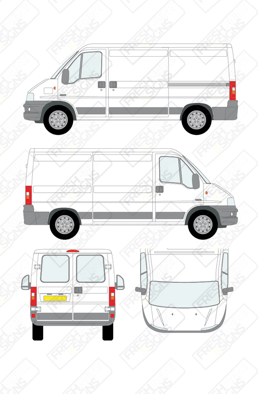 Van Graphics - Fiat | Ducato | 2002-2006 | Medium Wheelbase (L2) | Low Roof (H1) | With Rear Windows
