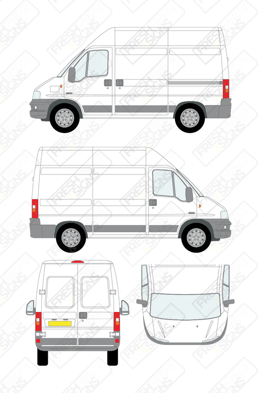 Van Graphics - Fiat | Ducato | 2002-2006 | Short Wheelbase (L1) | High Roof (H2) | Panelled Rear Doors