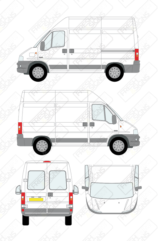 Van Graphics - Fiat | Ducato | 2002-2006 | Short Wheelbase (L1) | High Roof (H2) | With Rear Windows