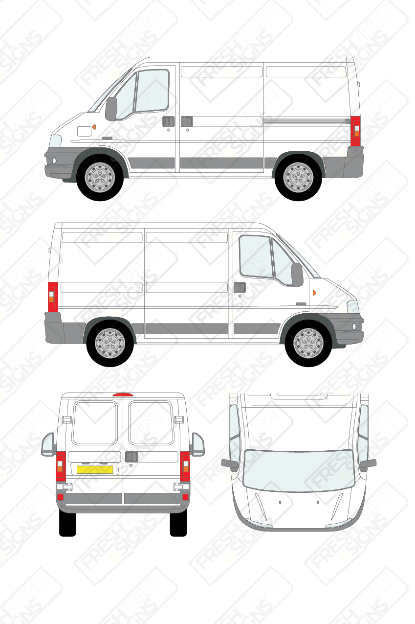 Van Graphics - Fiat | Ducato | 2002-2006 | Short Wheelbase (L1) | Low Roof (H1) | Panelled Rear Doors